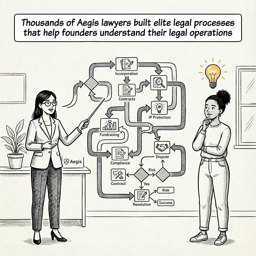 Thousands of Aegis lawyers built elite legal processes that help founders understand their legal operations.